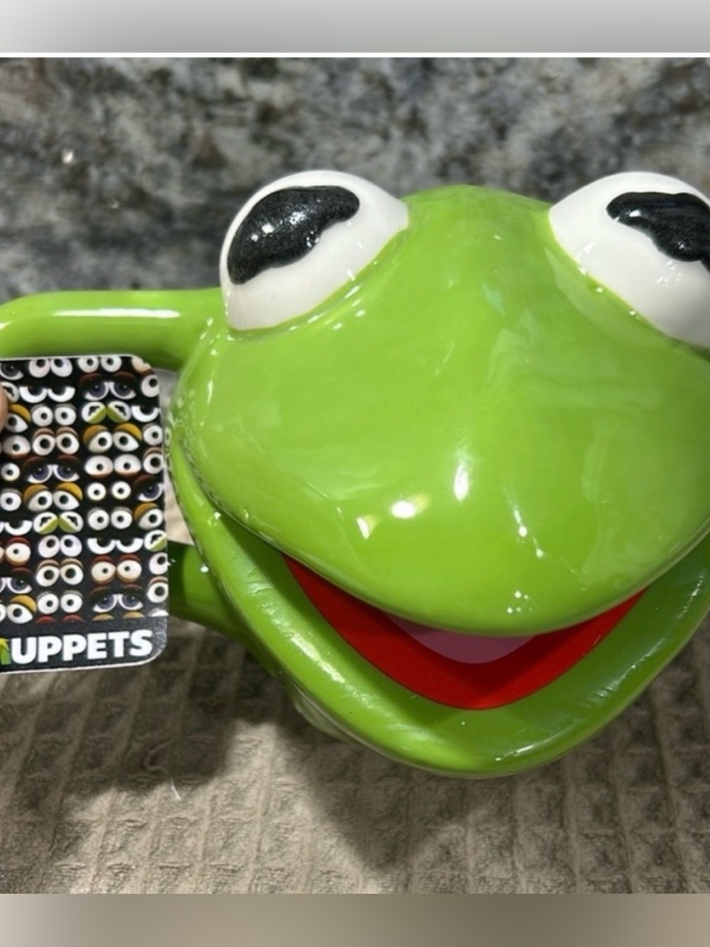 NWT Disney Kermit the Frog Green Ceramic Coffee Latte Mug RARE